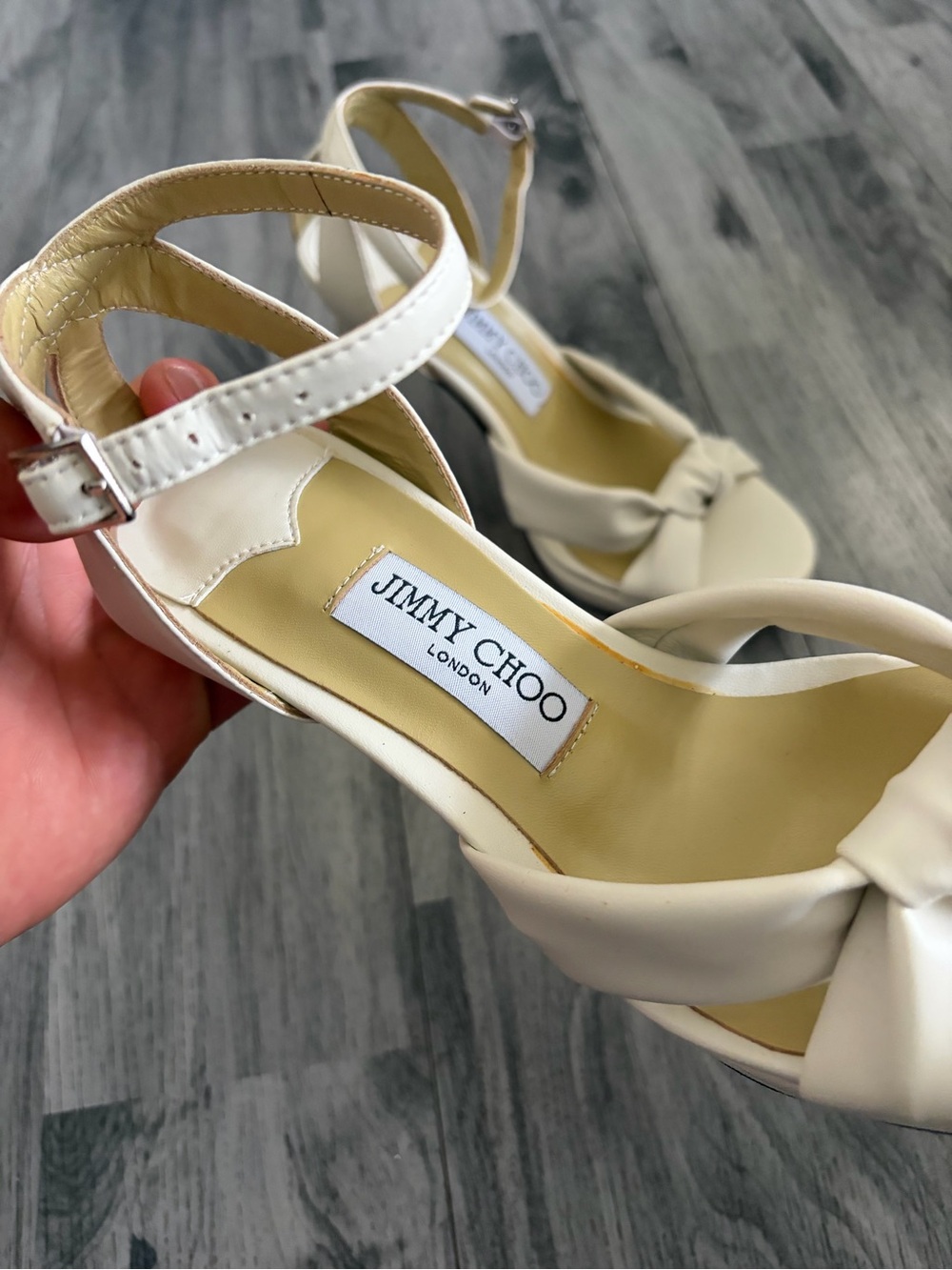 Jimmy Choo Women's Ivory Bridal Rosie 120 Leather Sandals Shoes Size 38 EU - Picture 7 of 11